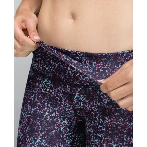 LULULEMON Wunder Under Pant Roll Down Sz 10 Rocky Road Gusto Blue Bumble Berry - Picture 2 of 10